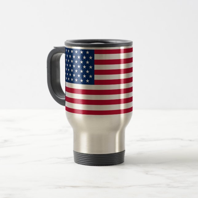 USA Flag Travel Mug Reisebecher (Vorderseite Links)