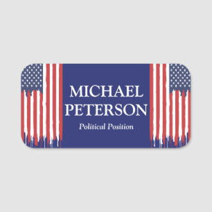 USA FLAG treibt eine politische Kampagne für polit Namensschild