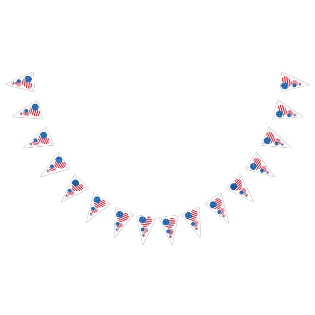 Usa Flag Triangle Party Bunting Banner (Alle)