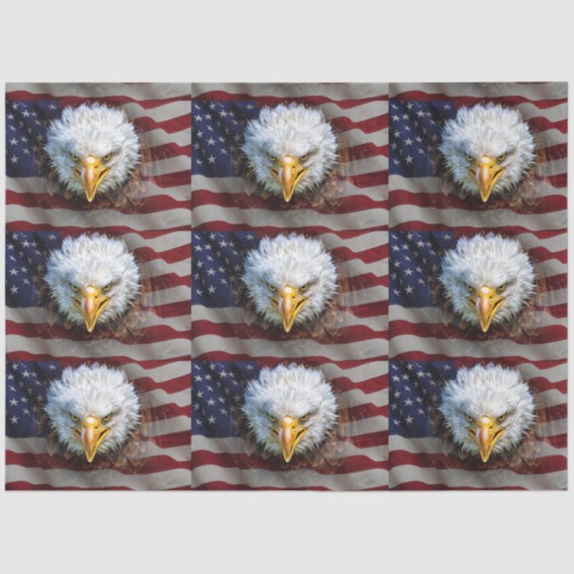 USA Flag und Adlergewebe für Geschenke Seidenpapier (Vorderseite)