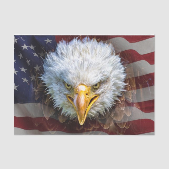 USA Flag und Adlergewebe für Geschenke Seidenpapier (Vorderseite)