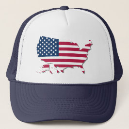 USA Flag und Karte Patriotisch Truckerkappe