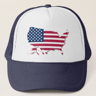 USA Flag und Karte Patriotisch Truckerkappe