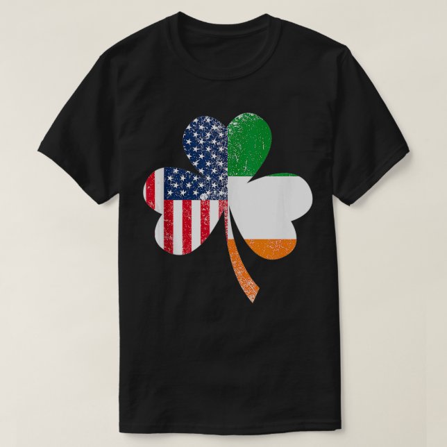 USA Flag US Irish Flag gibt Irland T-Shirt (Design vorne)