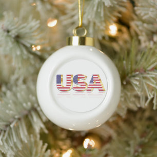 USA Flag USA Keramik Kugel-Ornament