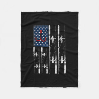 USA Flag Vater Grandpa Vintag Fischen Vater Fleecedecke
