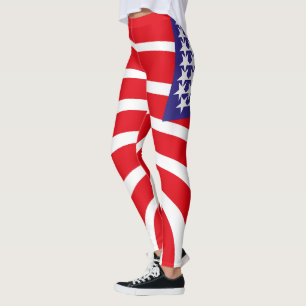 USA FLAG VERS AMERIKCA STARTEN by Masanser Pixel a Leggings