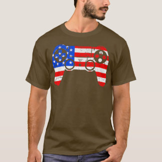 USA Flag Video Game Controller 4th July Gamer P T-Shirt