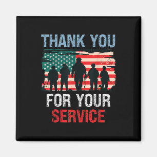 Usa Flag Vielen Dank für Ihren Service - Memorial Magnet