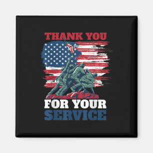 Usa Flag Vielen Dank für Ihren Service - Veteranen Magnet