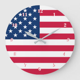 USA Flag Wall Clock Patriotic Gift Große Wanduhr