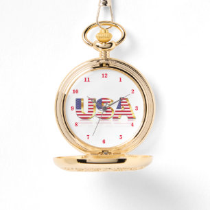 USA Flag Watch Patriotic Armbanduhr