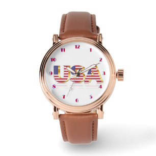 USA Flag Watch Patriotic Gift Armbanduhr