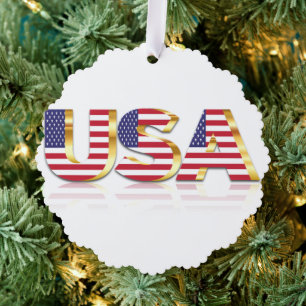 USA Flag Weihnachts-Ornament-Karte Geschenk Ornament Karte