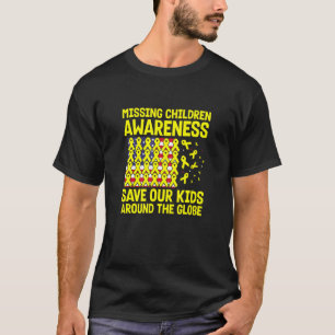 USA flag with yellow ribbons for missing children  T-Shirt