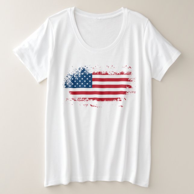 USA Flag Women's Plus-Size-Basic-T - Shirt (Design vorne)