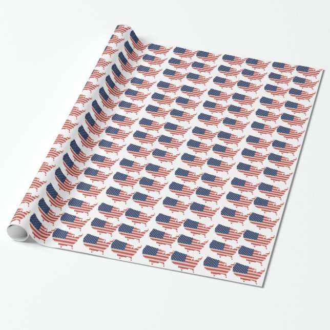 USA Flag Wrapping Paper Geschenkpapier (Ungerollt)