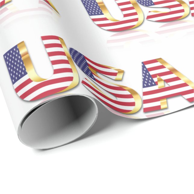 USA Flag Wrapping Paper Patriotic Geschenkpapier (Rolleneckpunkt)
