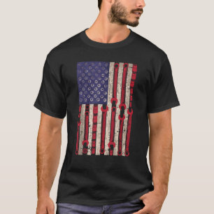 USA Flag Wrench Tools 4. Juli Patriotic Mechan T-Shirt