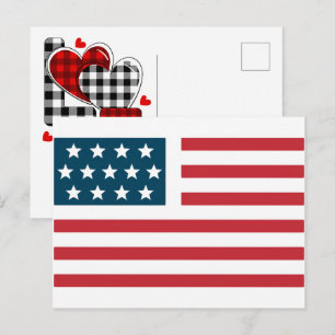 USA-Flagge 2026 – Kühne amerikanische Flagge für 2 Feiertagspostkarte