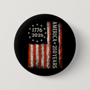 USA-Flagge 250 Jahre Jubiläum 1776-2026 Freiheit Button