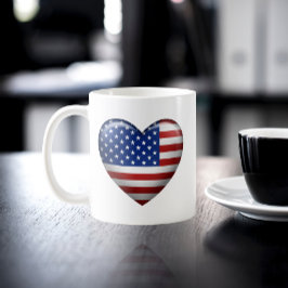 USA-Flagge | 3D-Herzsymbol Kaffeetasse