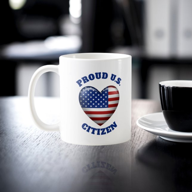 USA-Flagge | 3D-Herzsymbol | Stolz US-Bürger Kaffeetasse (Von Creator hochgeladen)