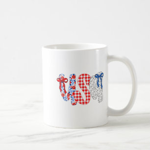 USA-Flagge 4. Juli Coquette-Bogen Floral Patriotis Kaffeetasse