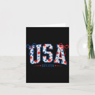 USA-Flagge 4. Juli Coquette-Schleife floral patrio Karte