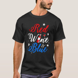 USA Flagge 4. Juli Roter Wein und Blau 2022 T-Shirt