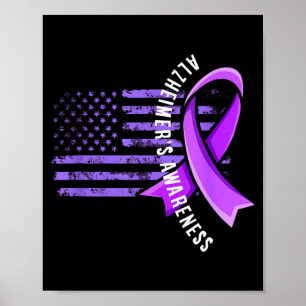 USA-Flagge Alzheimer-Bewusstseins-Unterstützungste Poster