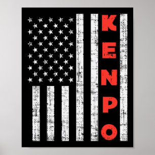 USA-Flagge American Kenpo Vintage Patriotisches Ke Poster