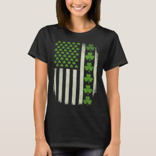 Usa-Flagge Amerikanisch National Irischer Shamrock T-Shirt