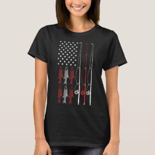 USA-Flagge-Angler-Shirt Vater Großvater Retro-Ange T-Shirt