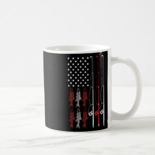 USA-Flagge-Angler-Shirt Vater Opa Retro-Angeln D Kaffeetasse