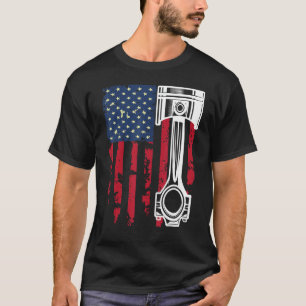 USA-Flagge Autoreparaturmann KFZ-Mechaniker Schrau T-Shirt