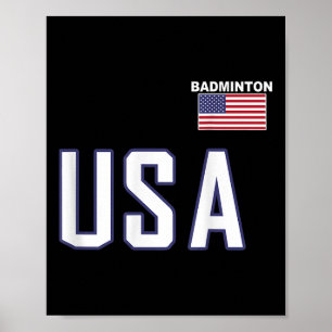 USA-Flagge Badminton-Team Cooler Spieler Ausrüstun Poster