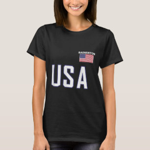 USA-Flagge Badminton-Team Cooler Spieler Ausrüstun T-Shirt