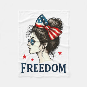 USA-Flagge Bogen Unordentlicher Dutt Mädchen Freih Fleecedecke