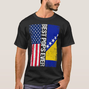 USA Flagge & Bosnien und Herzegowina Flag Best Pop T-Shirt