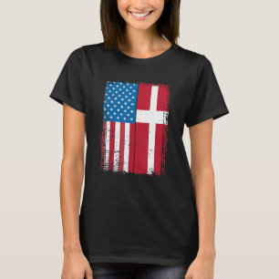 USA-Flagge Dänemark Dänisch T-Shirt