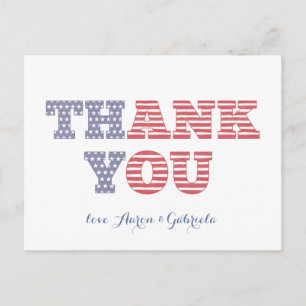 USA-Flagge Danke für Dusche oder Geburtstag Postkarte