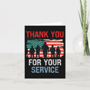 Usa-Flagge Danke für Ihren Dienst - Gedenkstätte Karte