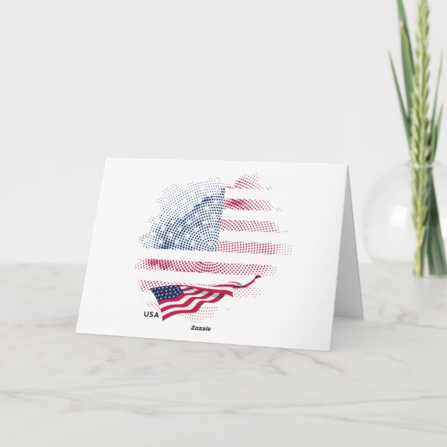 USA-Flagge Dankeskarte (Rückseite)