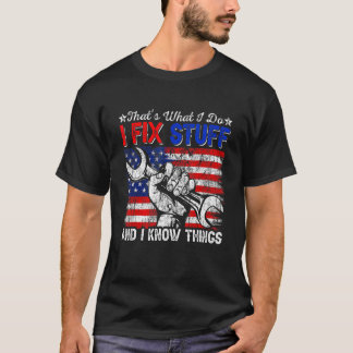 USA-Flagge Das ist was ich tue Ich repariere Sache T-Shirt