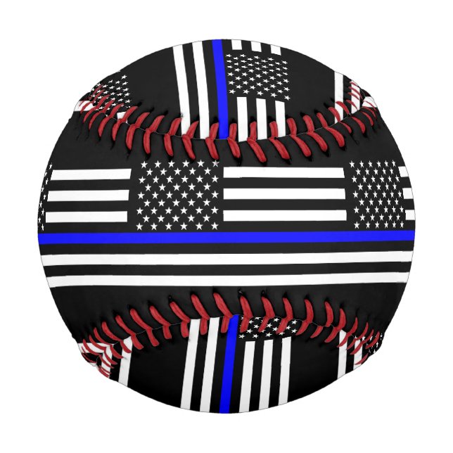 USA-Flagge Das Thin Blue Line-Thema Baseball (Vorderseite)