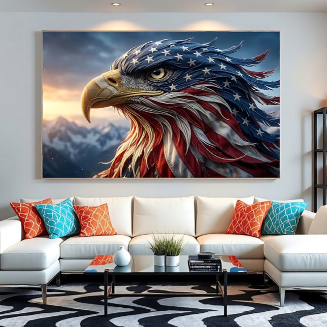 USA-Flagge-Design mit Weißkopfseeadler Poster (Von Creator hochgeladen)