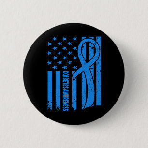 Usa-Flagge Diabetic Warrior Blau Diabetes Typ 1 Aw Button