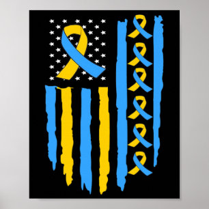 Usa-Flagge Down-Syndrom-Bewusstsein Dad Mom Poster