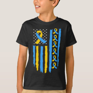 Usa-Flagge Down-Syndrom-Bewusstsein Dad Mom T-Shirt